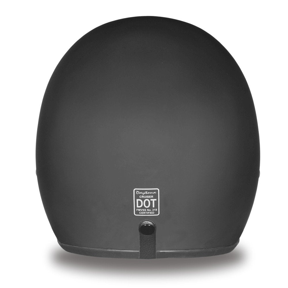 Daytona Helmets 3/4 Open Face Motorcycle Helmet - DOT Approved, XX-Large, Dull Black, Model DC1-B-2XL, Polyester Material