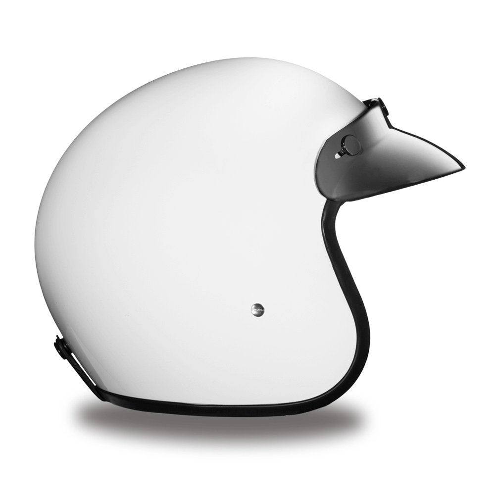 Daytona Helmets 3/4 Open Face Motorcycle Helmet - Dot Approved [Hi-Gloss White] [Xs]