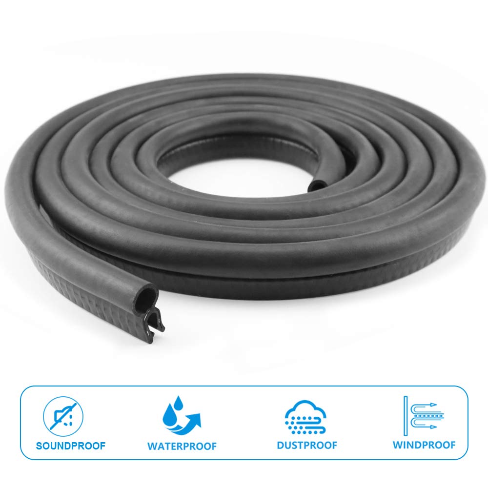 Storystore Car Door Rubber Seal Strip, 10ft Weather Strip, Black PVC & EPDM, Model BULBT02 for Cars, RVs, Boats & Home Use