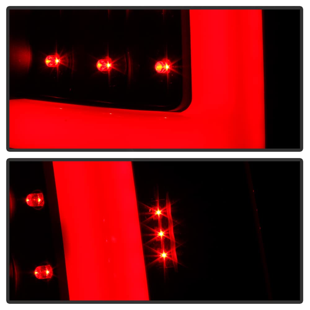 ACANII LED Tube Tail Lights Pair for 2003-2006 Chevy Silverado 1500 2500 3500 - Black Housing, Smoked Lens