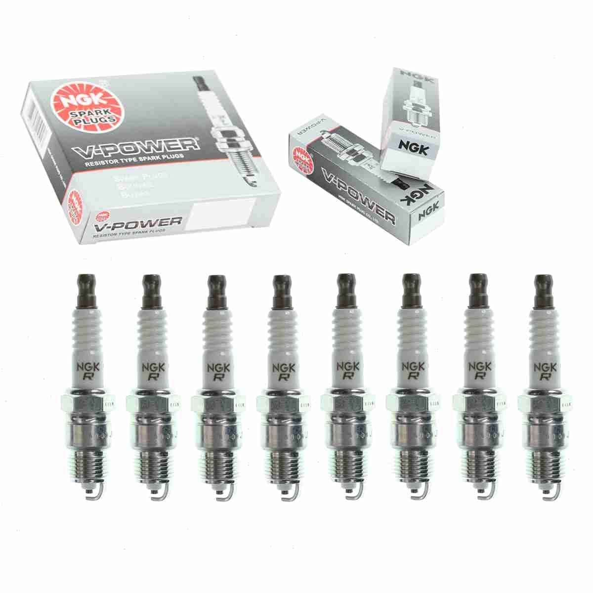 8 pc NGK V-Power Spark Plugs compatible with Chevrolet Corvette 5.0L 5.7L 7.4L V8 1971-1991