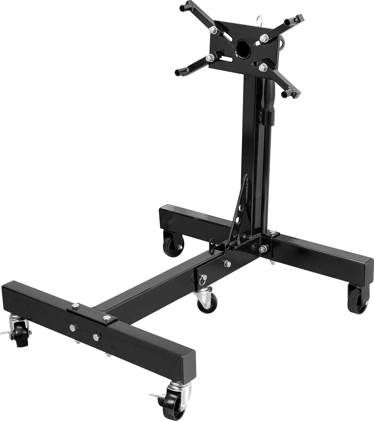 Big Red At26801Br Steel Rotating Wheeled Engine Stand With 360 Degree Adjustable Rotating Head And Folding Frame: 3/4 Ton (1,500 Lb) Capacity, Black
