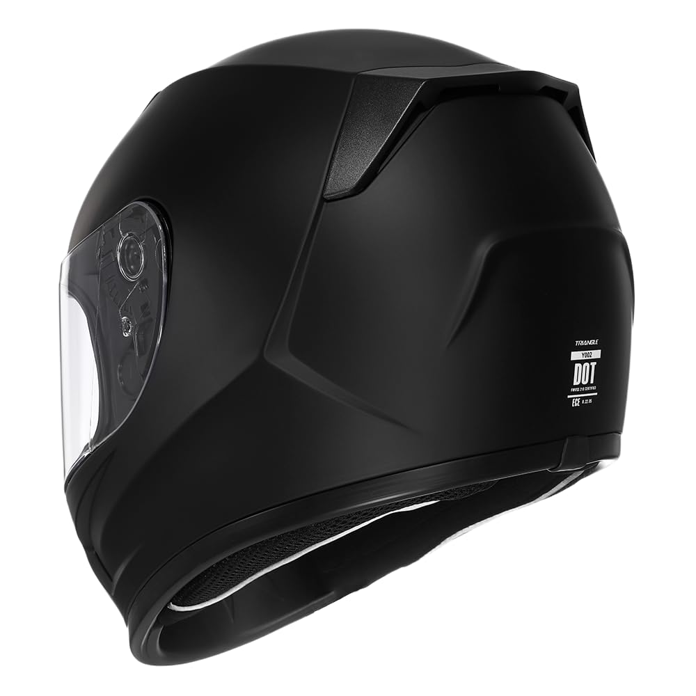 TRIANGLE Youth Kids Full Face Helmet Motorcycle Offroad Street Bike Lightweight with 2 Visors DOT Approved (Matte Black, Large)