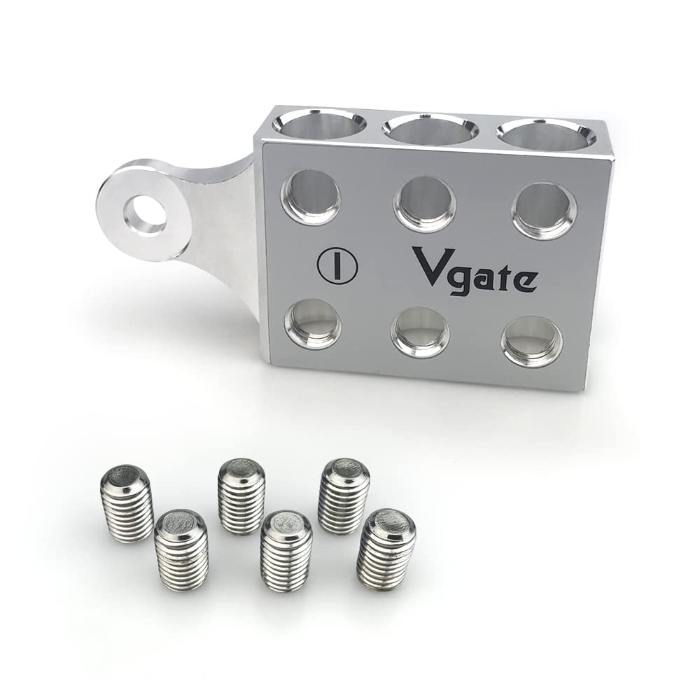 Vgate 6x2/0 AWG Battery Terminal Connectors, Aluminum, Silver, M8/5/16”-18, for Lithium & AGM Lead Acid Batteries