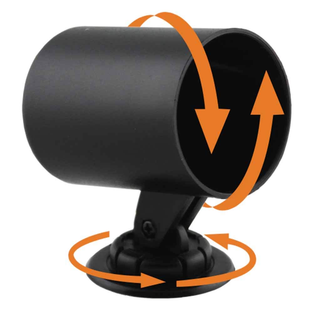 GlowShift Universal Black Single Gauge Swivel Dashboard Pod - Fits Any Make/Model - Swivels 360 Degrees - ABS Plastic - Mounts (