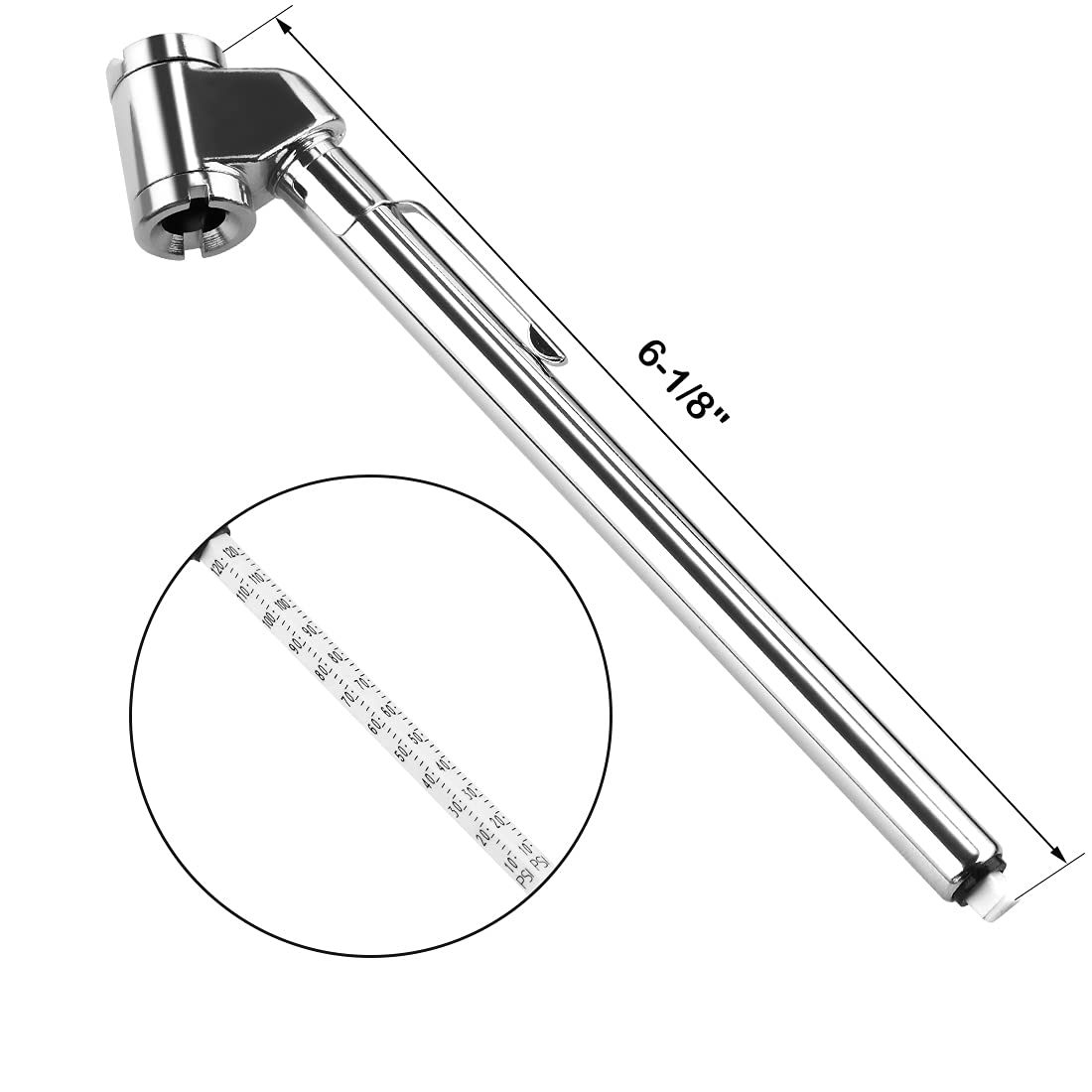 Czc Auto Tire Pressure Gauge Heavy Duty Dual Head Mechanical Air Gauge Stainless Steel Stem For Car Rv Atv Truck Motorcycle Bike, 10-120Psi (5 Pack)