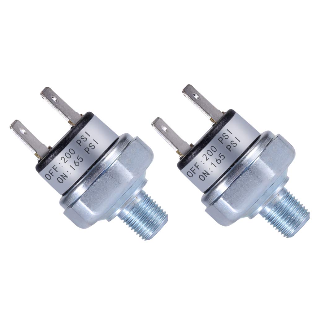 Air Pressure Switch 165-200 Pressure Switch 200 PSI Pressure Switch 1/8''-27 NPT DC 24V 12V Pressure Switch Air Compressor Press