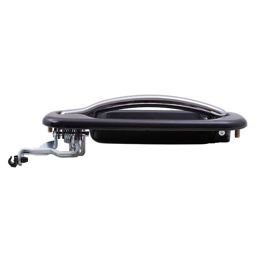 Autoandart Brock Replacement Set Rear Outside Door Handles Black Bezels W/Chrome Levers Compatible With 2001-2007 Silverado Sier
