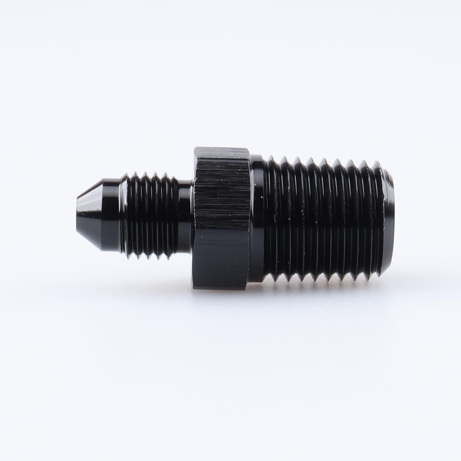 Ac Performance Male 1-1/4'' Npt To -20 An Flare Adapter Straight Aluminum Black