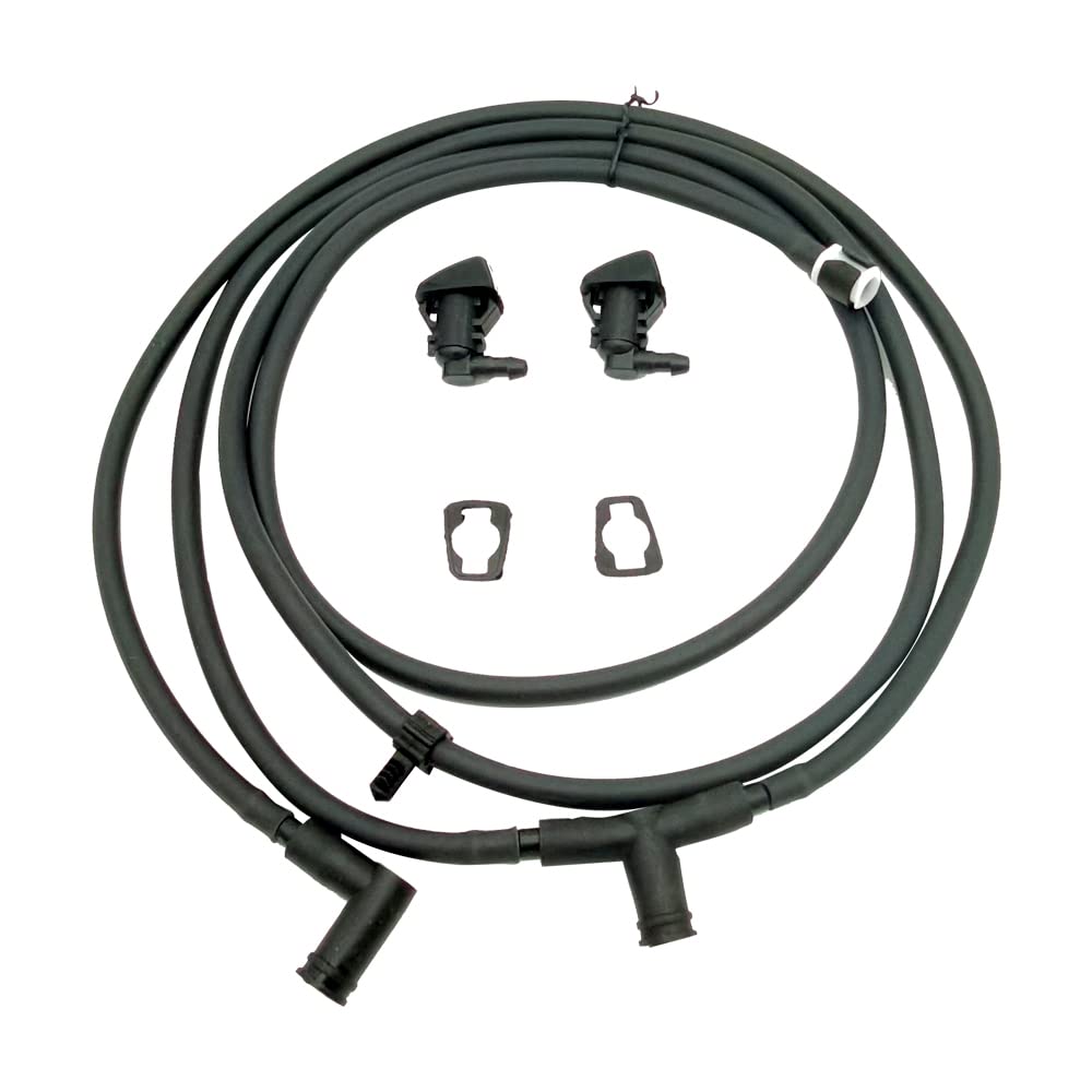 WGBAB Windshield Washer Nozzle Jet Hose Kit for 2011-2016 Ford Super Duty, Rubber, Black, Model Auztto, Replaces BC3Z-17603-A