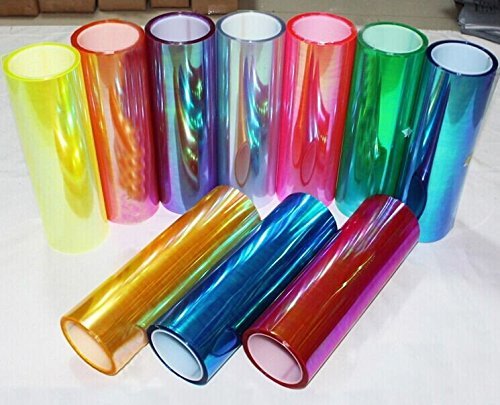 Diyah 12 X 48 Inches Self Adhesive Shiny Chameleon Headlights Tail Lights Fog Lights Films,Film Sheet Sticker,Tint Vinyl Film (L