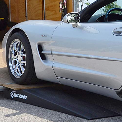 Race Ramps Rr-Tr-7-Flp 7' Trailer Ramp With Cut-Out,Black