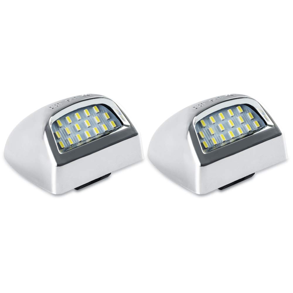 D-Lumina Chrome Led License Plate Lights Assembly Housing Compatible With 1999-2013 Chevy Silverado Gmc Sierra 1500 2500 3500 Hd