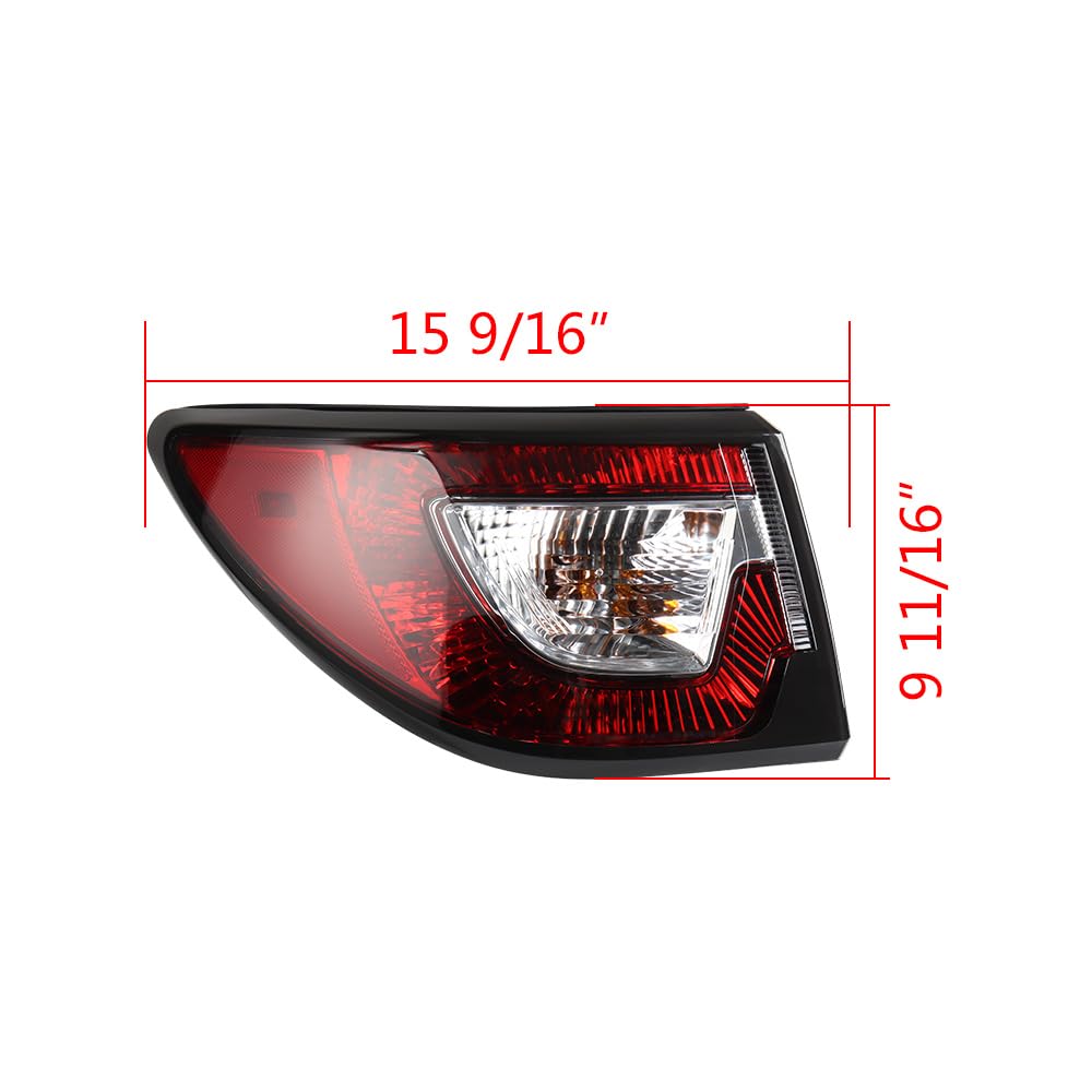 Astra Depot Left Taillight Assembly Replacement For 2013-2017 Chevrolet Traverse Brake Turn Signal Outer Tail Lamp Driver Side Gm2804112