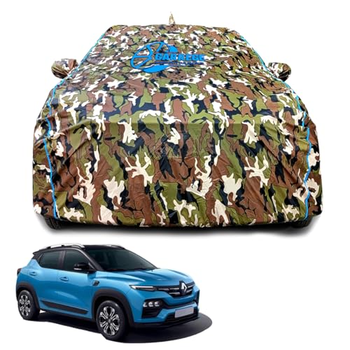 Garrege Waterproof Car Body Cover Compatible For Renault Kiger With Mirror Pocket And Antenna Pocket, Triple Stitched (Dynamite