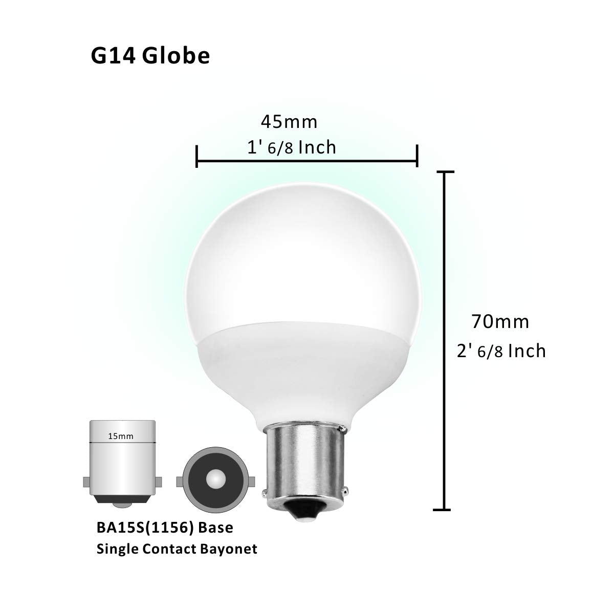 Neanete 12V LED Light Bulbs - 1156 BA15S Bright White, 6000K, Pack of 4, Ceramic, 30-40W Equivalent for RV,