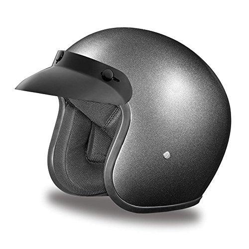 Daytona Helmets 3/4 Open Face Motorcycle Helmet - Dot Approved [Gun Metal Grey Metallic] [Xs]