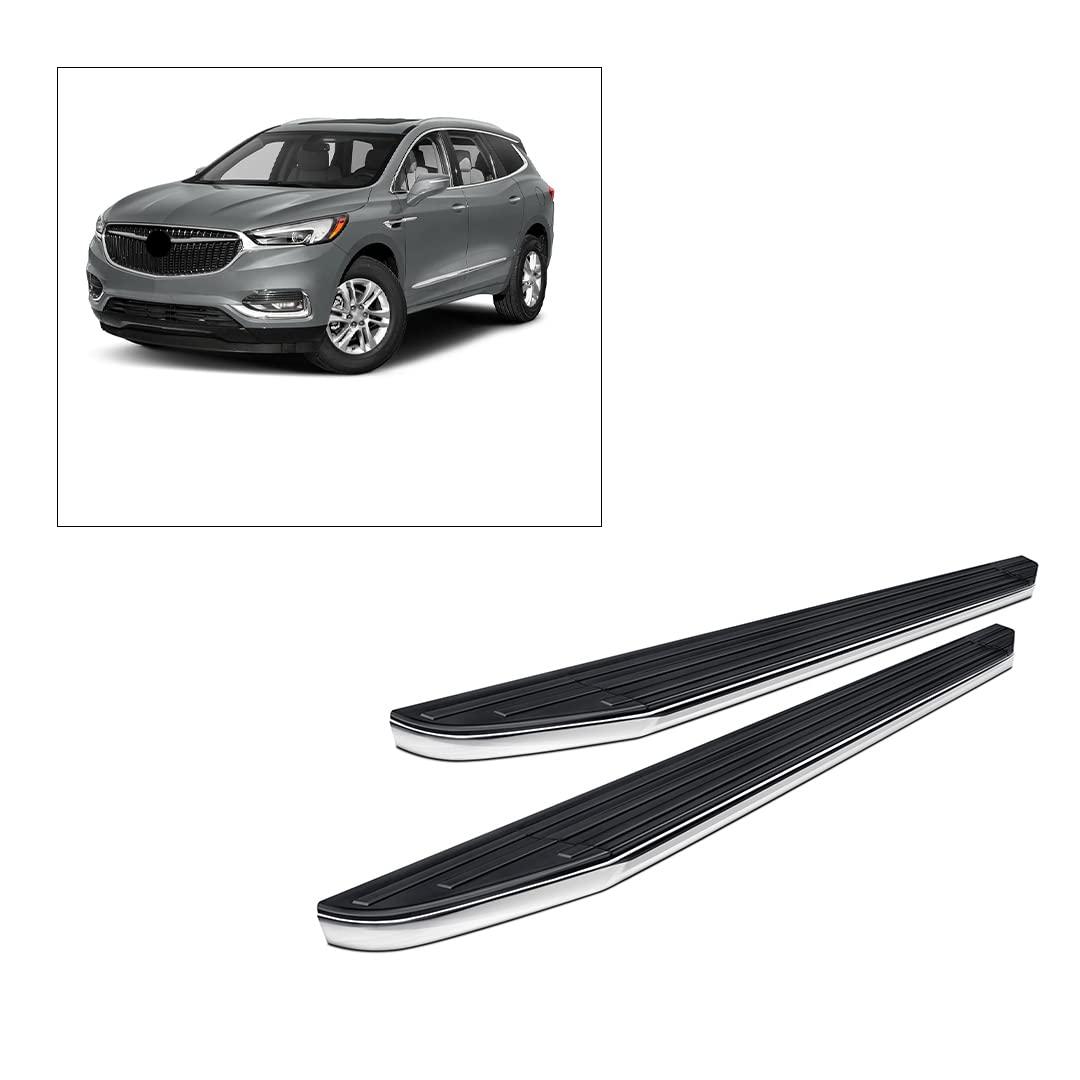 Black Horse Premium Running Boards Black Compatible With 2018-2023 Chevrolet Traverse|2018-2024 Buick Enclave-Pr-G179