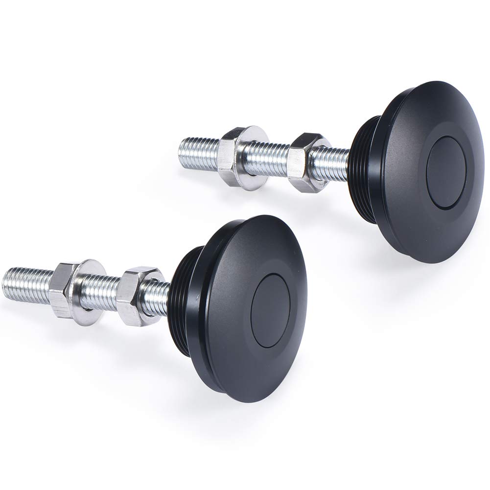 RVCAZON Quick Latch Hood Pins Kit - 2 Pack, 2.44" Diameter, Aluminum Alloy & Stainless Steel, Black, Model SHC041