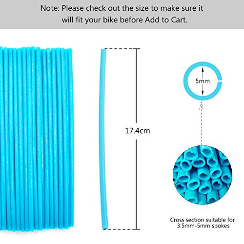 36 Pcs Wheel Rim Spoke Skins Covers, Keenso Motocross Rims Skins Off Road Guard Wraps Kit Motorcycle Covers Wrap Decor Protector For Universal Motocross Dirt Bike(Sky Blue)