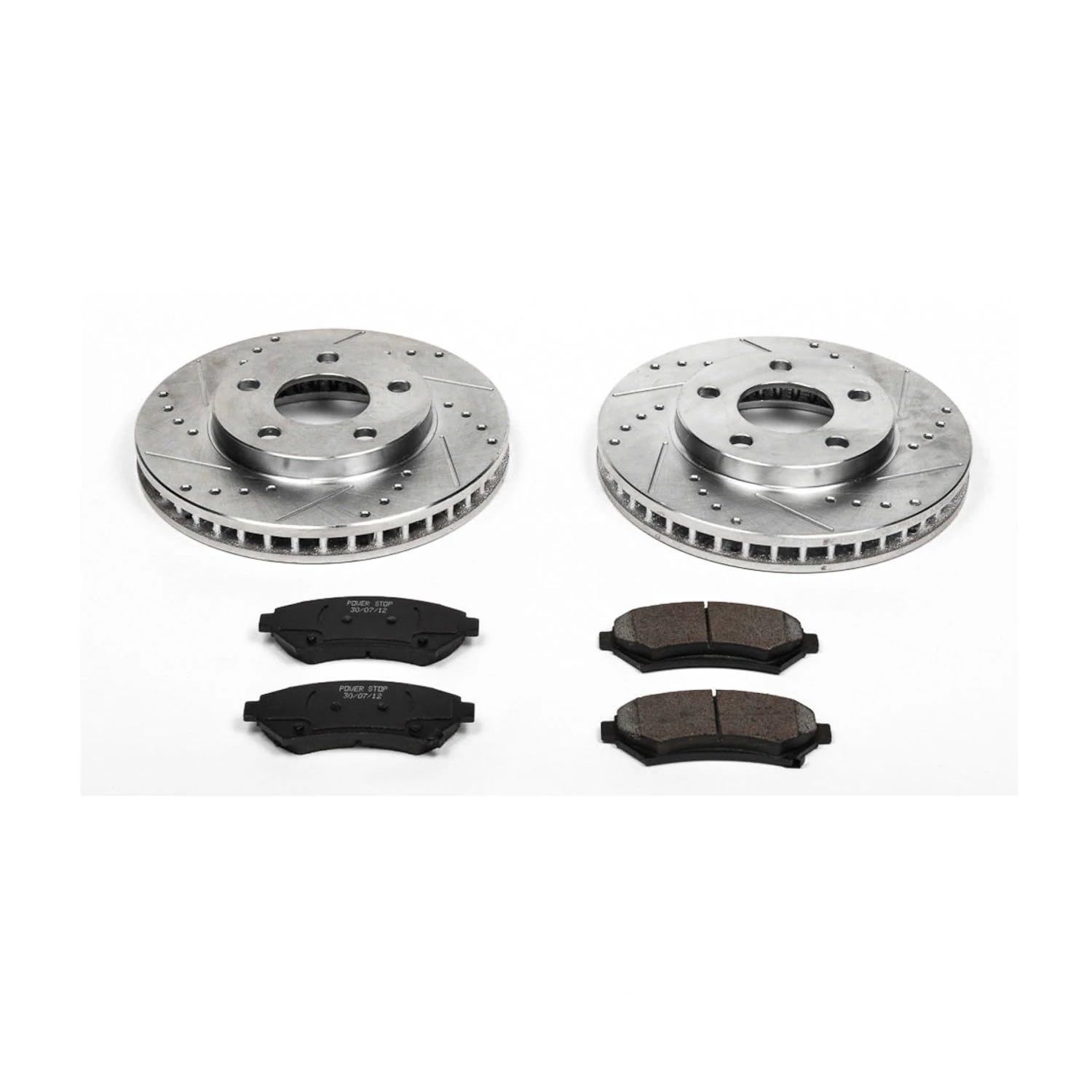 Power Stop K2553 Front Z23 Carbon Fiber Brake Pads with Drilled and Slotted Brake Rotors Kit For Century Lesabre Regal | Intrigu
