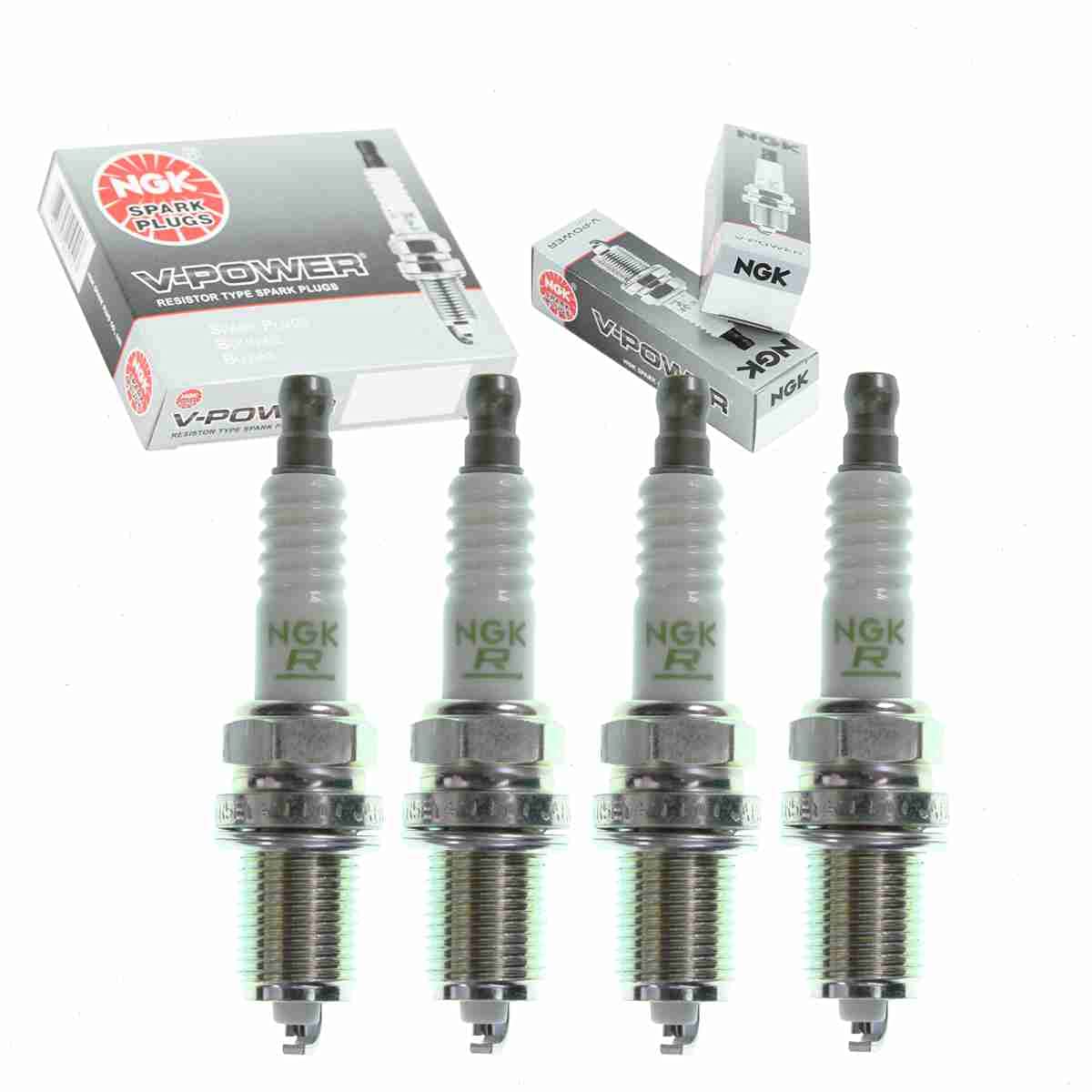 4 pc NGK V-Power Spark Plugs compatible with Toyota Tacoma 2.4L 2.7L L4 1995-2000