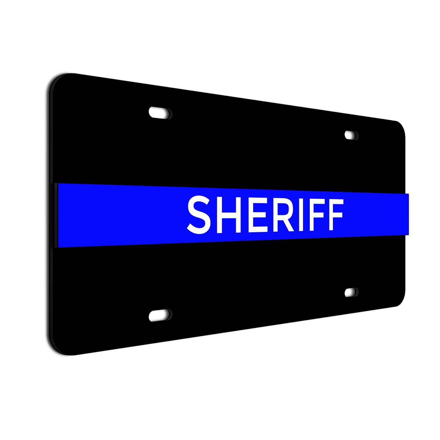 2-D Heavy Duty Reflective Thin Blue Line License Plate Sheriff Made In Usa