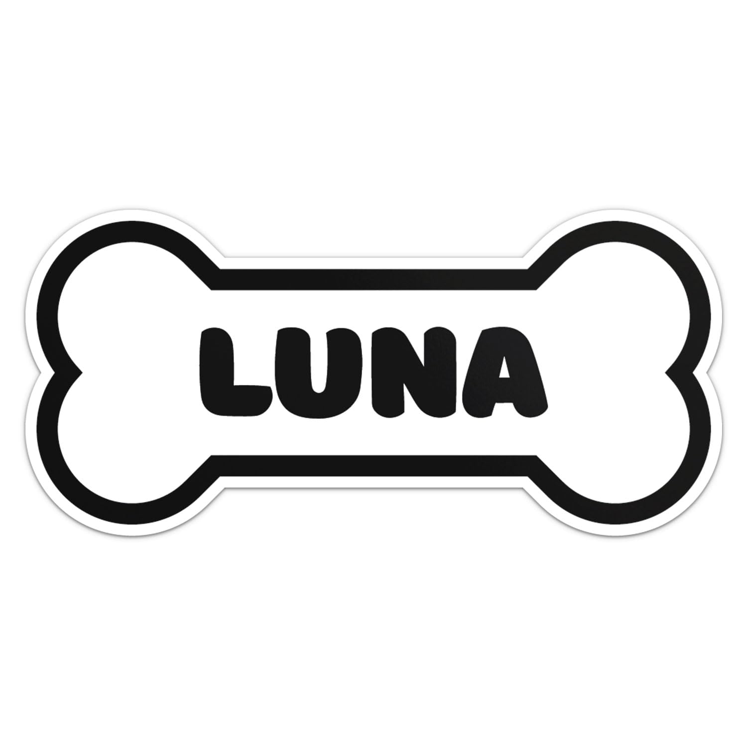 Luna Dog Name Sticker - Waterproof Vinyl Decal For Car Bumper, Laptop, Water Bottle, Wall, And Window, Size - 3'' Longer Side