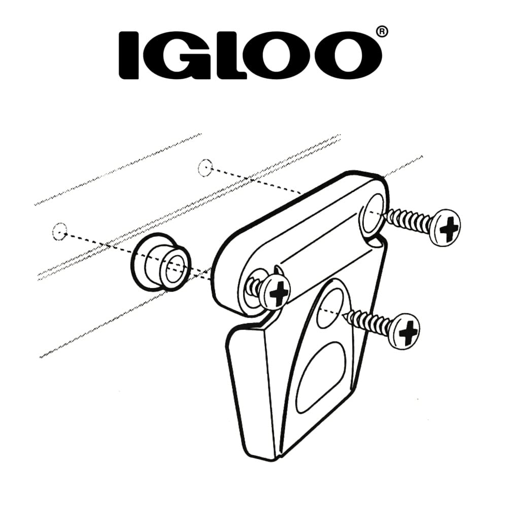 Igloo Cooler Plastic Latch (2-Pack) with Single-Screw Post & Screws, UV Inhibitors, White, Model FBA_24013