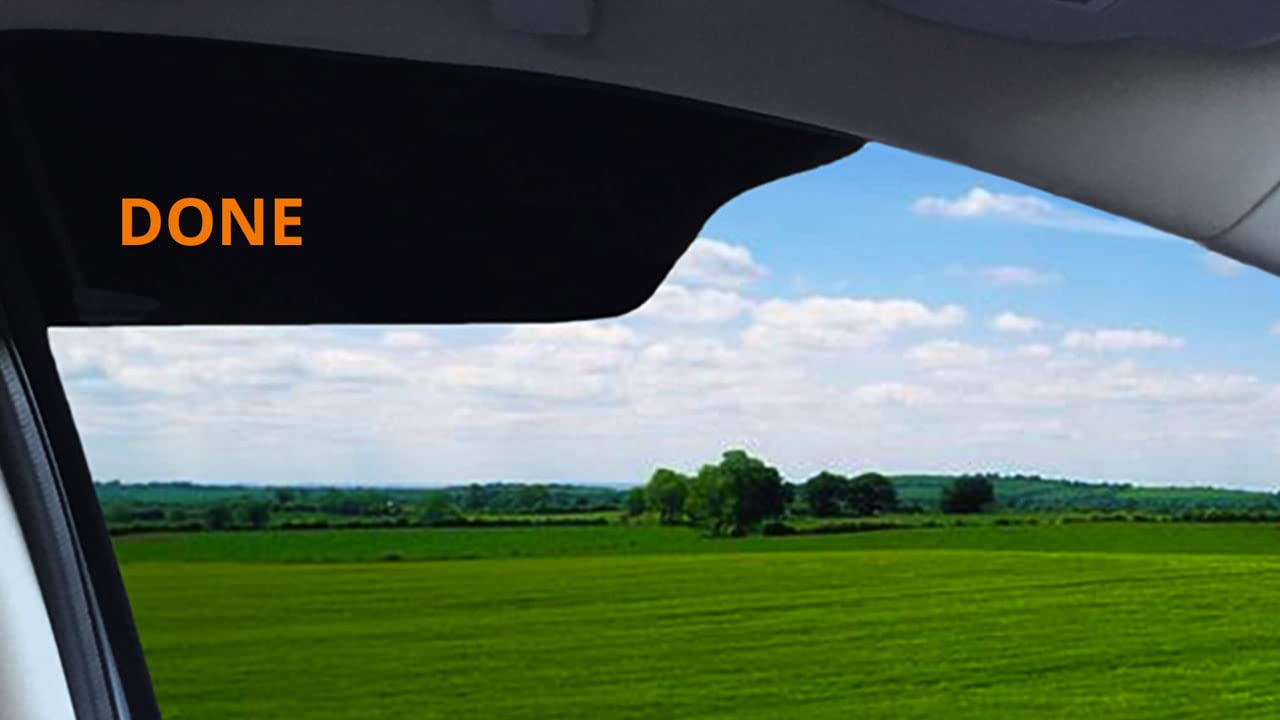 TuckVisor Blackout Sunshade Extender for Car Window - Anti-Glare, UV Protection, Black, 1 Pack