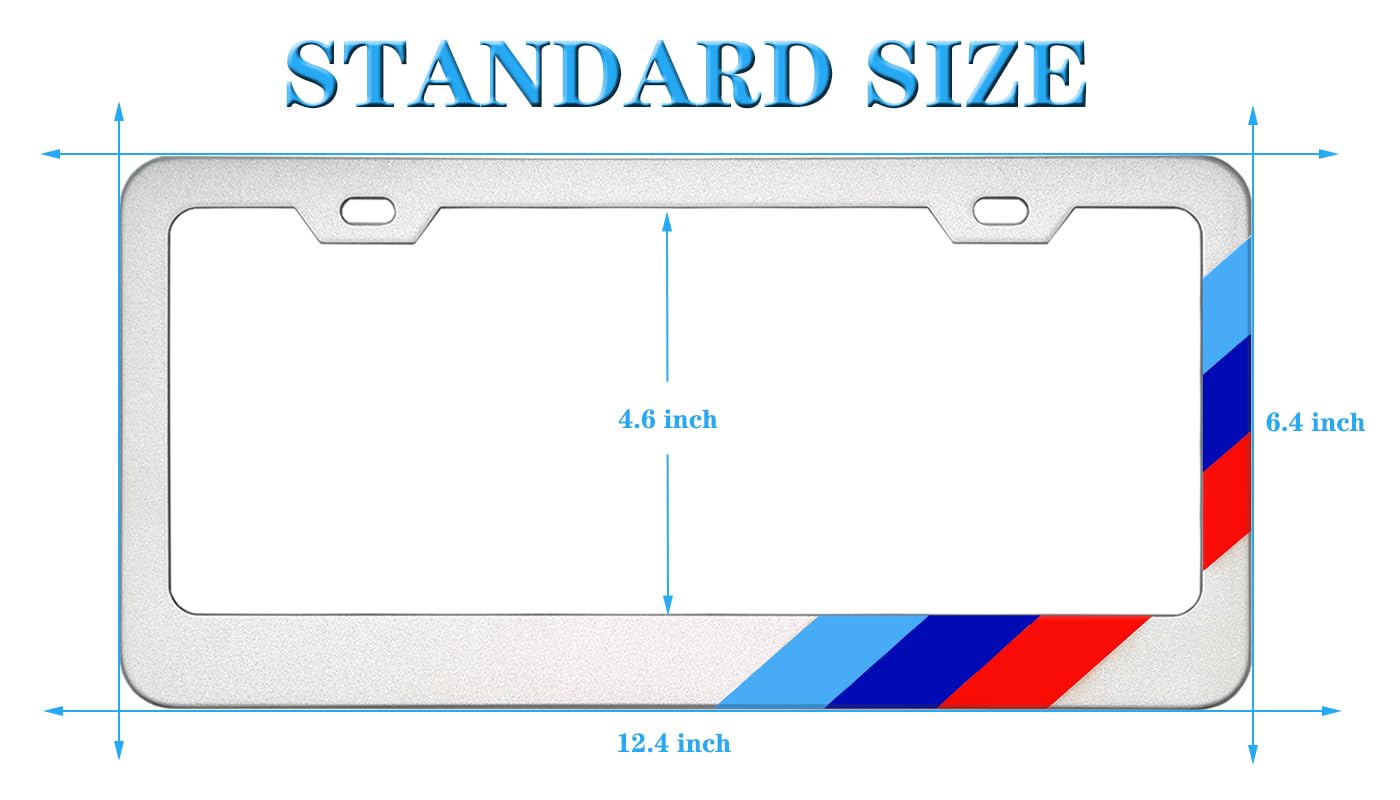 Omlkibo Tri-Color 3 Color Aluminum License Plate Frame Cover Holder Compatible With Toyota Vehicle Truck Trailer Suv. (Yellow Re