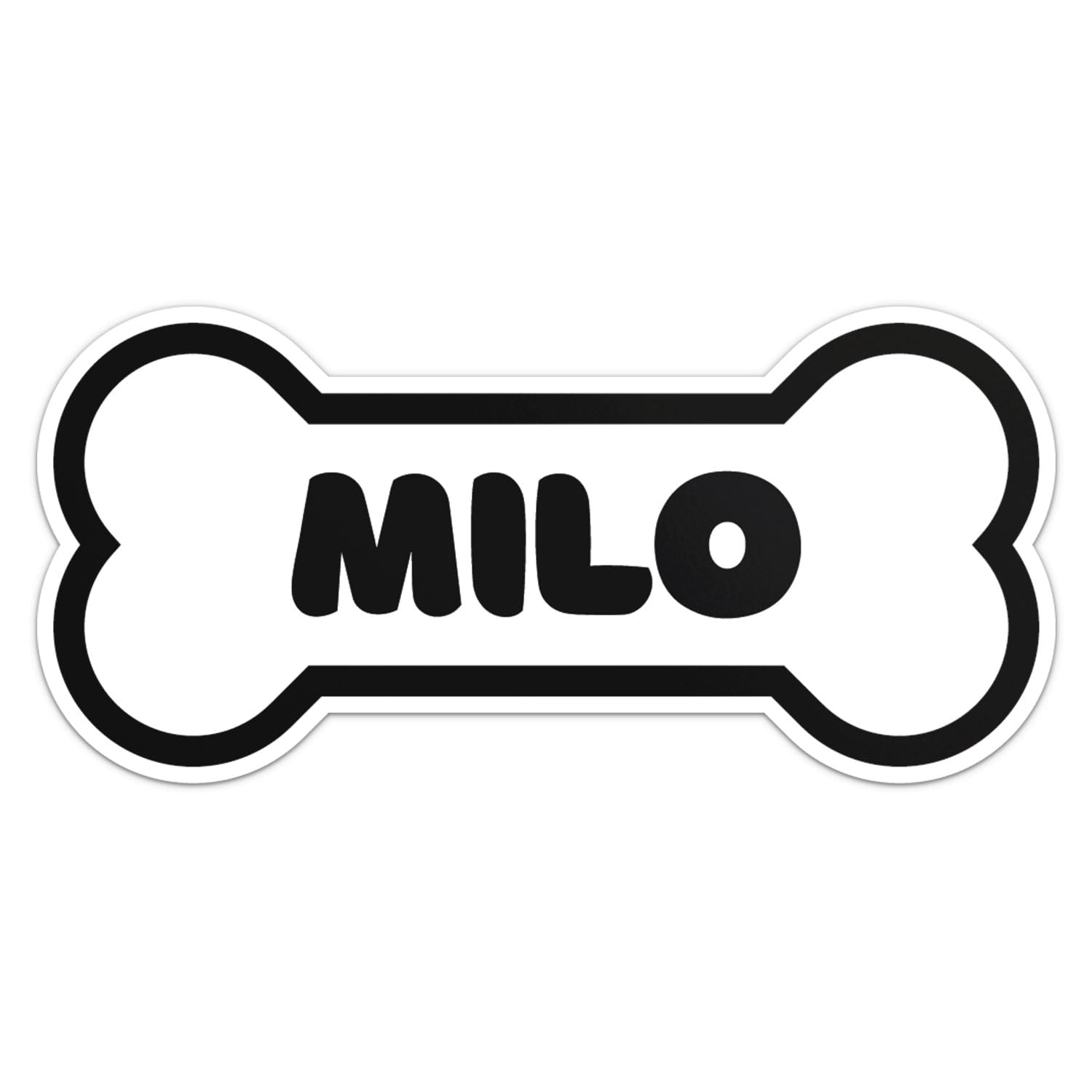 Milo Dog Name Sticker - Waterproof Vinyl Decal For Car Bumper, Laptop, Water Bottle, Wall, And Window, Size - 6'' Longer Side