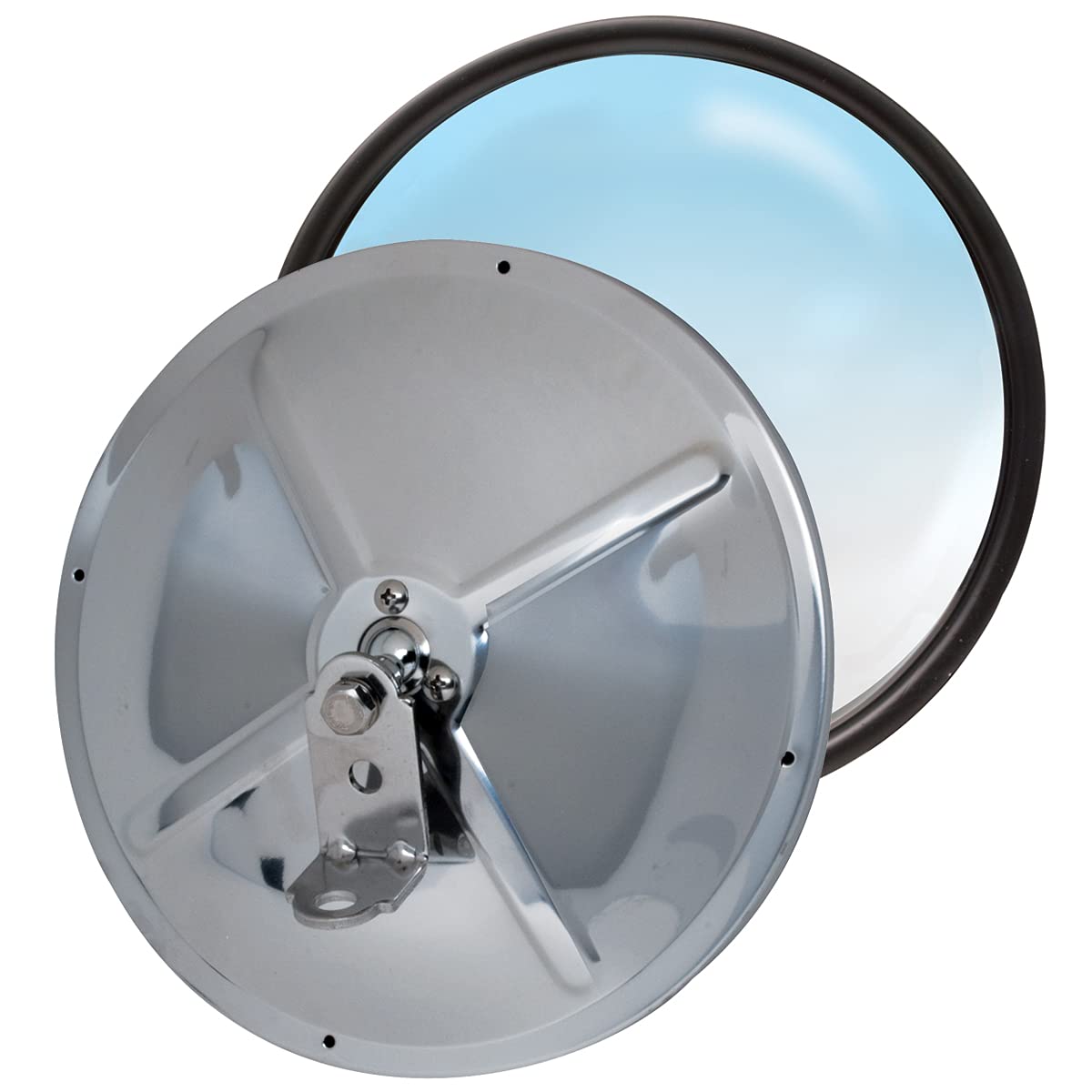 RoadPro RP-19S Adjustable 8.5" Stainless Steel Convex Mirror - Durable & Stylish Automotive Accessory
