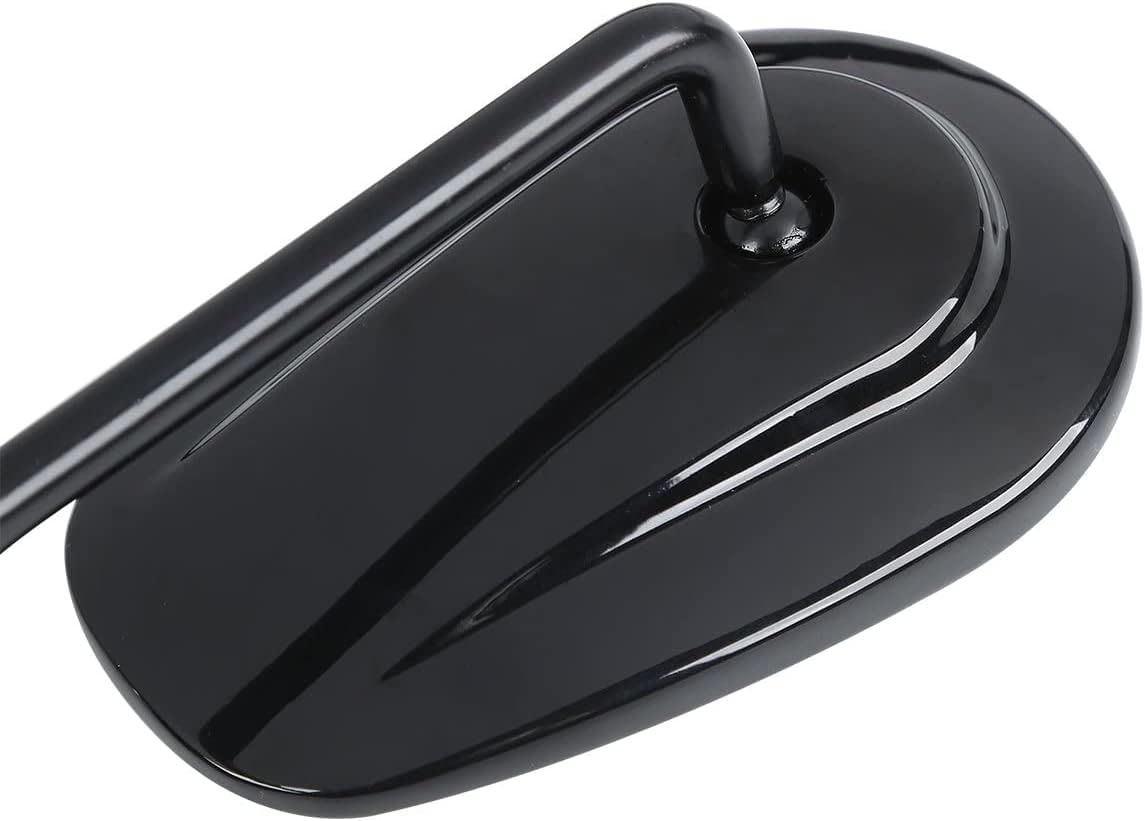 VPZMT 8mm Teardrop Rearview Mirrors for Harley Davidson - Black Zinc Alloy Shell