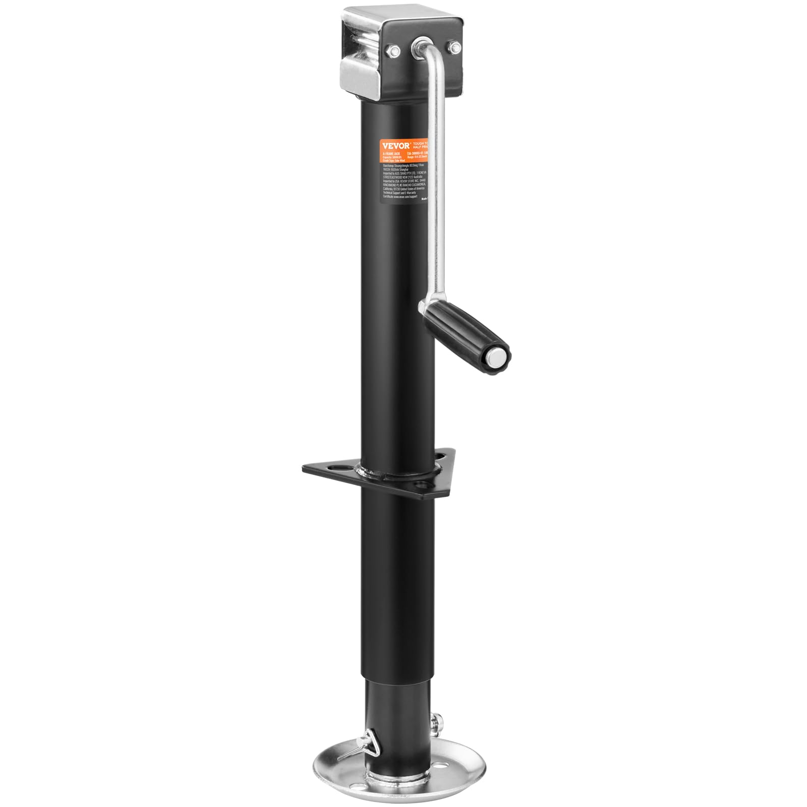 VEVOR 2000 lbs A-Frame Trailer Jack, 13-3/4 Inches Vertical Travel, Trailer Jack Stand with Handle for Horse Trailer, Utility Tr