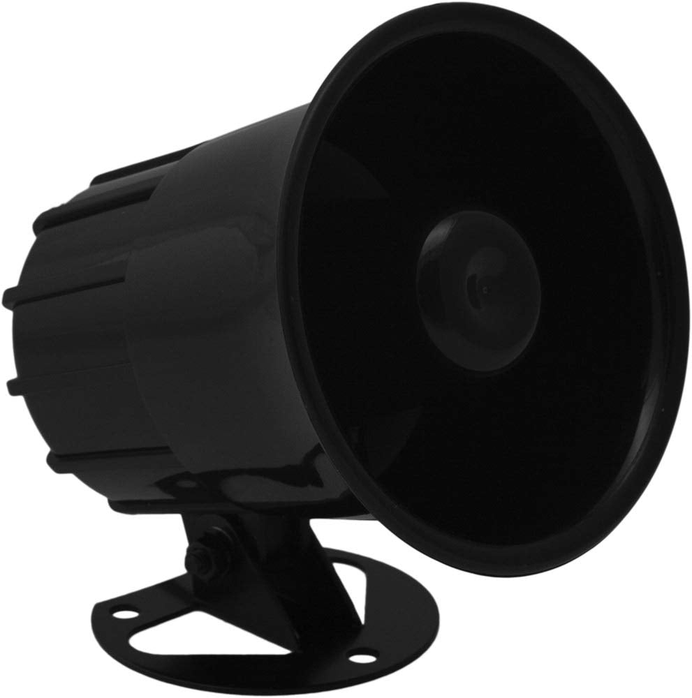 Vixen Horns 12V Electronic Car Horn with 46 Sounds, PA System, White, Model VXS6200, Plastic Construction