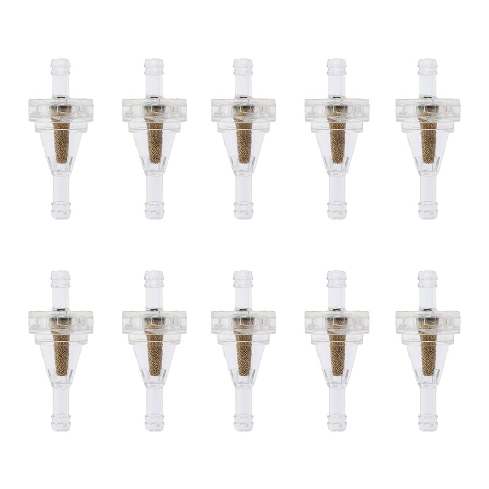 Bravecow 10Pcs Universal 1/4'' Fuel Filters Small Engine Inline Carb Fuel Gas Filters For Dirt Bike Atv Utv Motorcycle Snowmobil