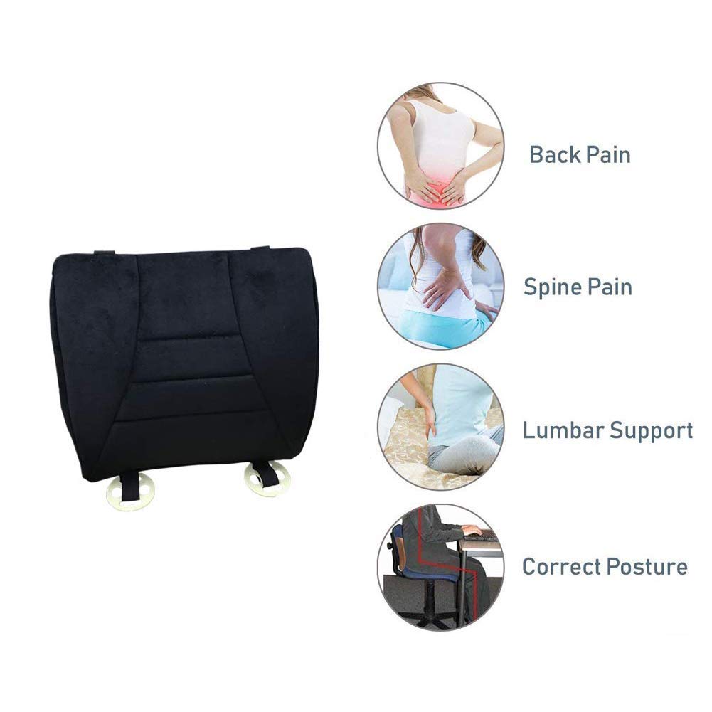 Big Hippo Lumbar Pillow - Orthopedic Foam Support for Lower Back Pain Relief - Ideal for Office Chair & Car Seat - Model YK-FBA-CY