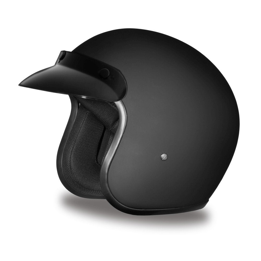 Daytona Helmets 3/4 Open Face Motorcycle Helmet - Dot Approved [Dull Black] [2Xl]