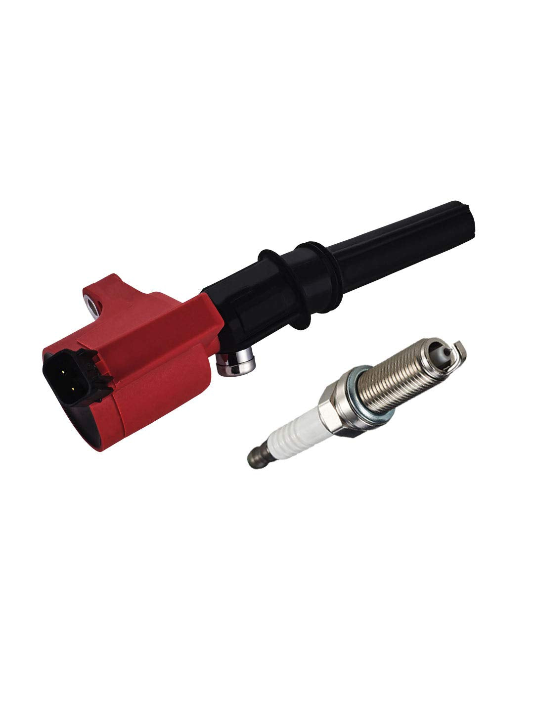 Ena Set Of 8 Red Ignition Coil Pack And Platinum Spark Plug Compatible With Lincoln Ford Mustang Econoline Expedition Pickup E15