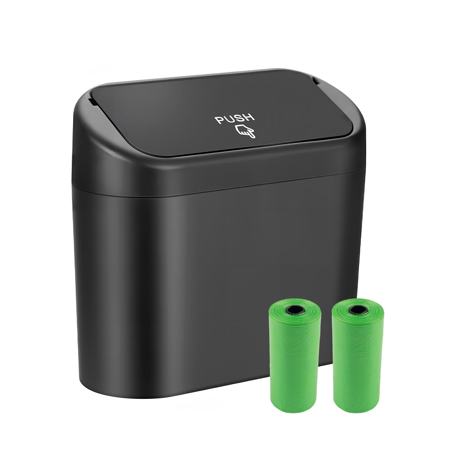 YGDMD Upgraded Car Trash Cans with Lid & Light,Leakproof Car Trash Bin with 30 Trashes Bags for Door/Seat Backs,Multifunctional 