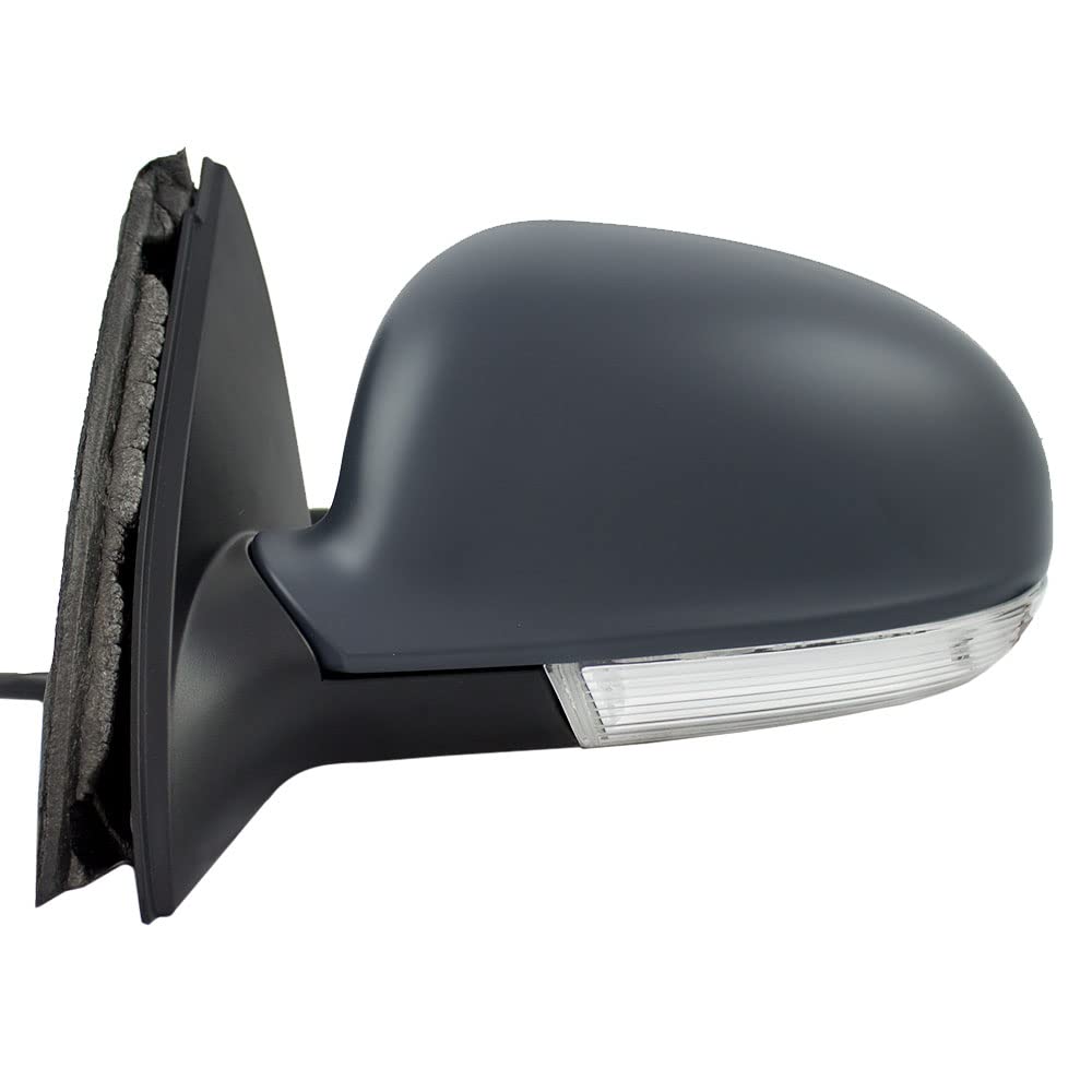 Brock Replacement Driver Side Power Mirror With Heat, Signal, Puddle Light And Paint To Match Gray Cover Comaptible With 2005 A4