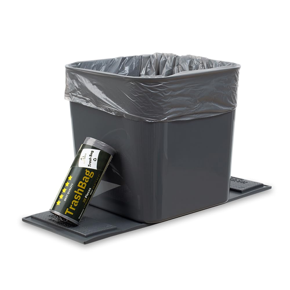 Haussimple Car Trash Can Leakproof Compact Garbage Bin W/Stability Flap, Anti-Slip Base, Portable Trash Holder For Cars, Trucks,