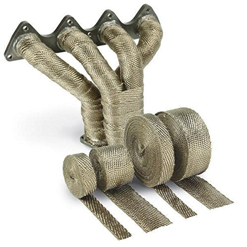 Design Engineering Titanium Exhaust Heat Wrap With Lava Rock Technology - 2'' X 25' - Heat Wrap For Exhaust Pipes, Pliable Exhau