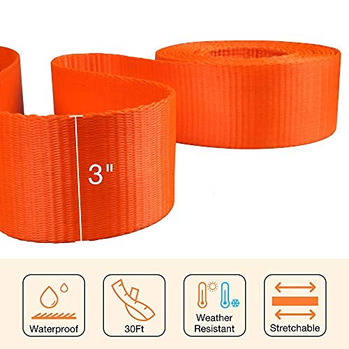 Atv Tow Strap 30Ft Heavy Duty 3X 30' 30000 Lbs Break Strength,Car/Vehicles Tow Straps With Loop,Rv Emergency Towing Strap Nylon Rope,Tree Saver Snatch Strap,Recovery Straps 4X4 Off Roads Accessories