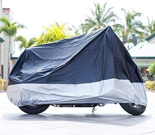 Xyzctem All Season Black Waterproof Sun Motorcycle Cover,Fits Up To 87 Motors (M & Lockholes)