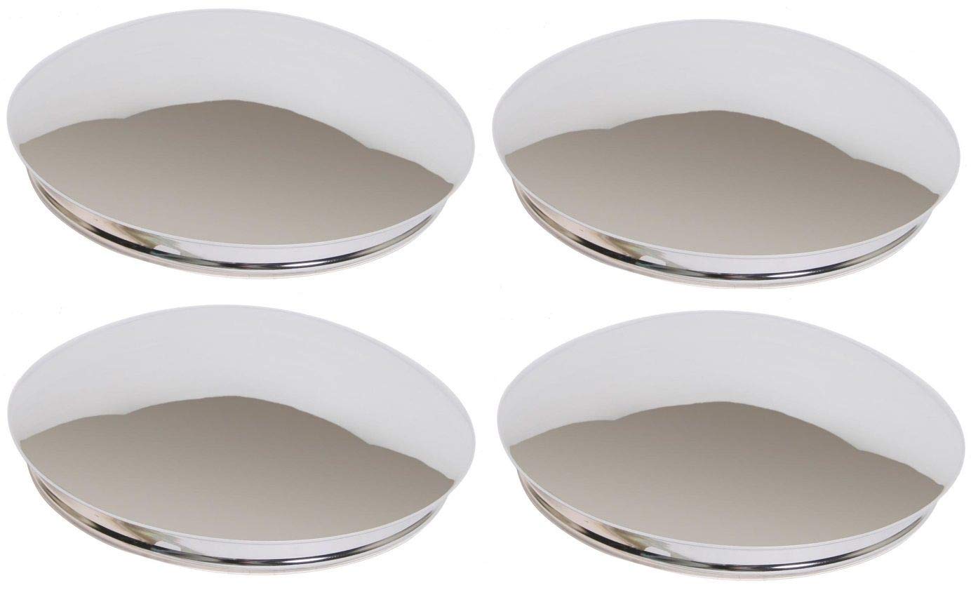 New Set of 4 Chrome Baby Moon Wheel Center Caps 7.5'' Backside Diameter Metal Steel for American Racing VN31 Rim