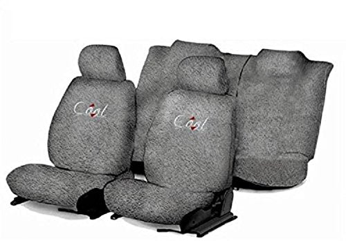 REXBURG Cloth Sweat Control Car Seat Cover Towel for Maruti Baleno (Grey)