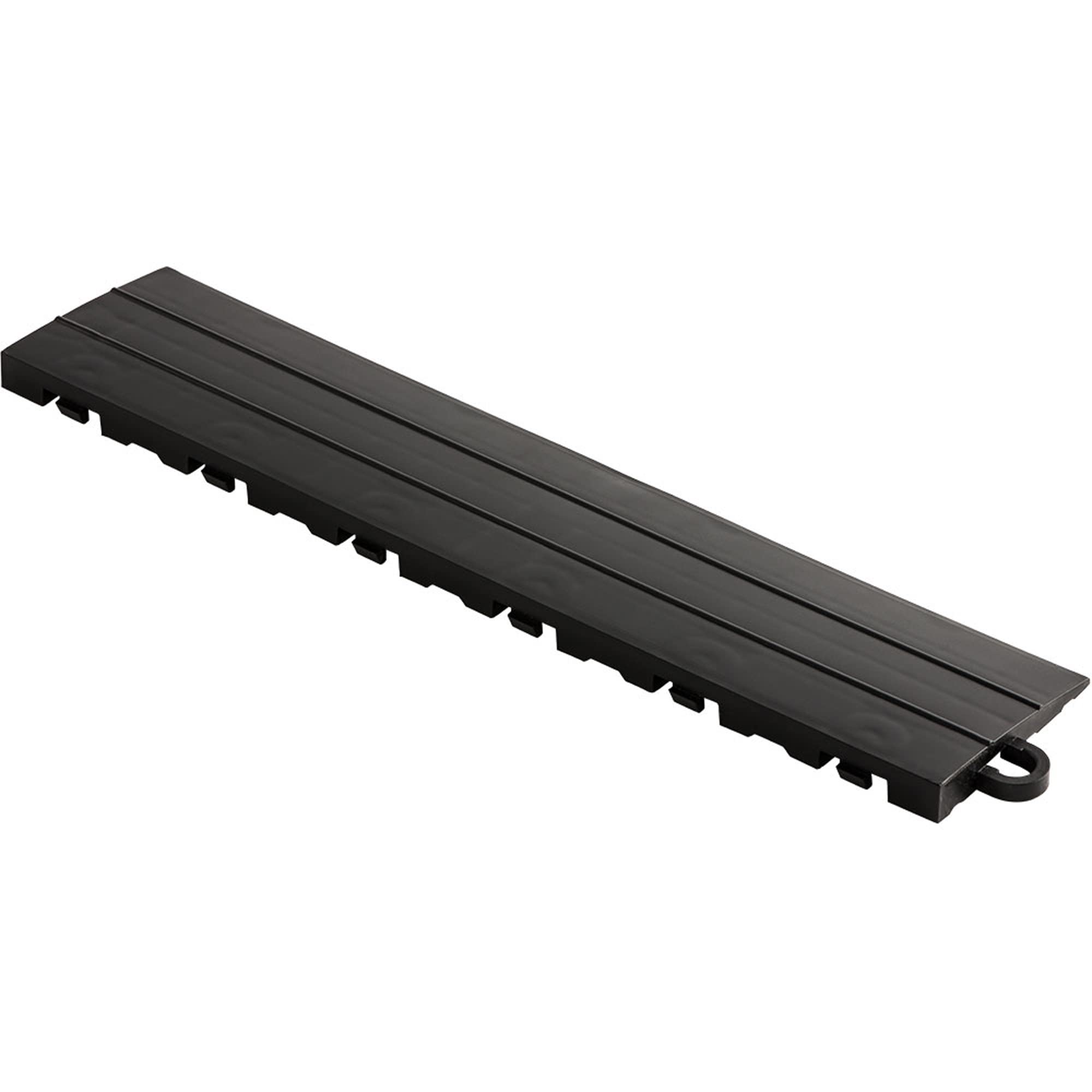 Speedway Diamond Pegged Edge for Interlocking Garage Floor Tiles, 12 x 2.75 x 0.5 in, Black, 10 Piece Set
