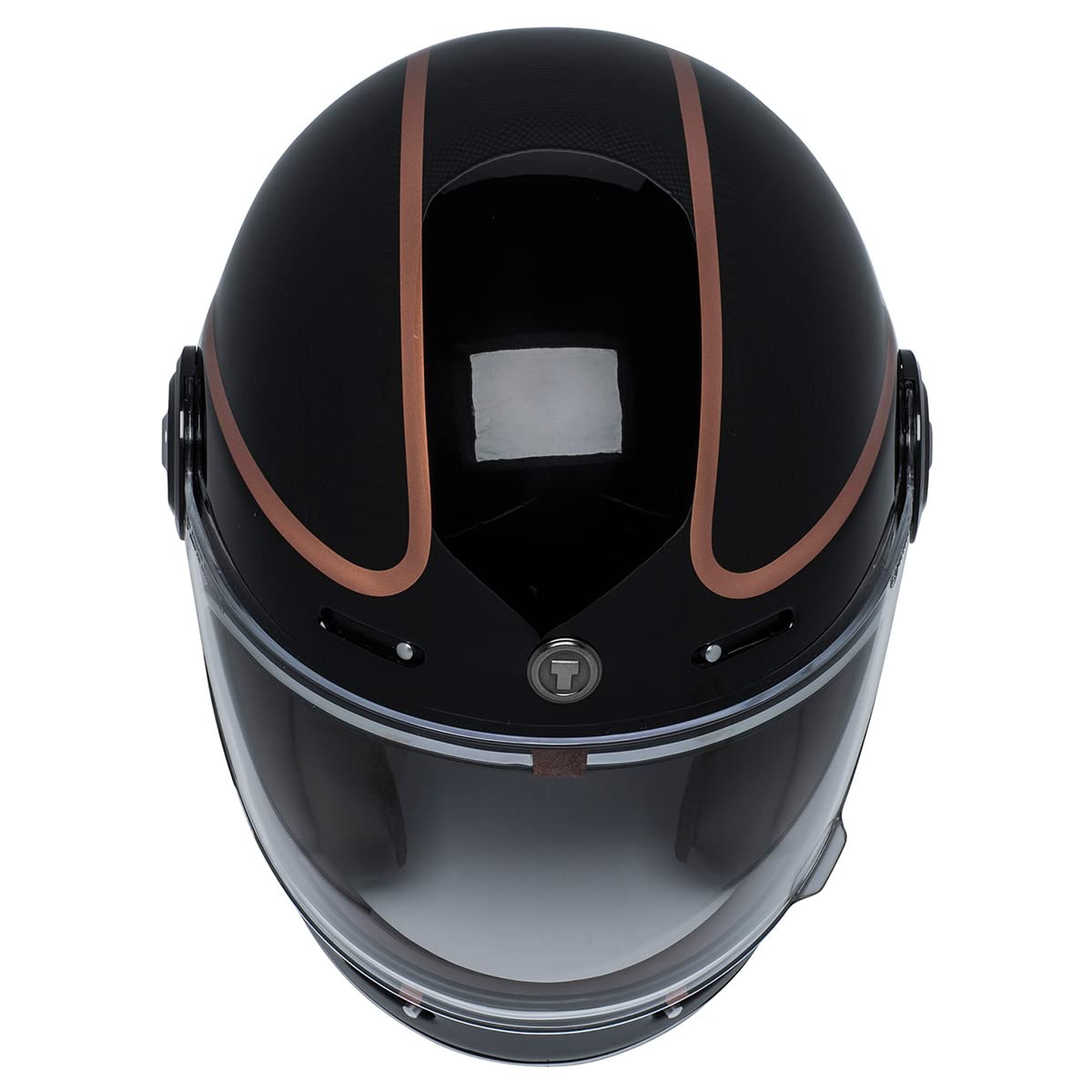 Torc T1 Unisex-Adult Retro Full-Face-Helmet-Style Motorcycle (Copper Pin Gloss Black, Xx-Large)